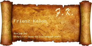 Friesz Kolos névjegykártya